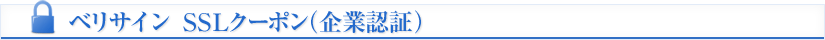 ベリサイン　SSLクーポン（企業認証）